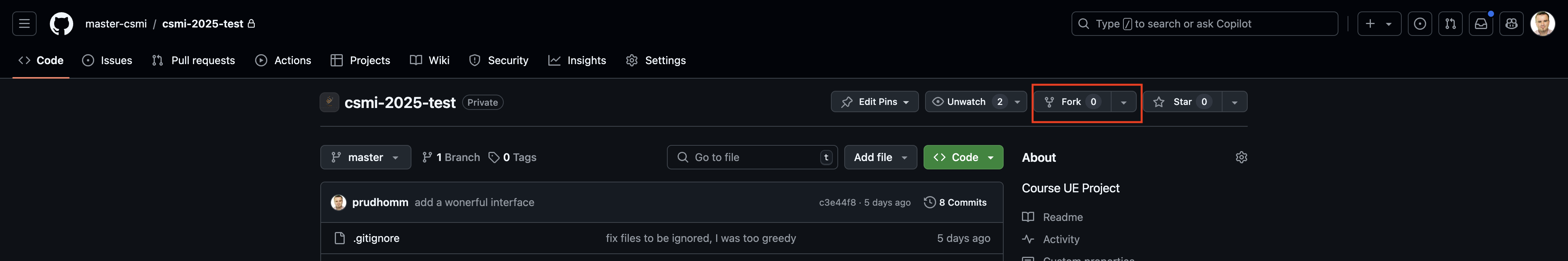 Forking a Repository